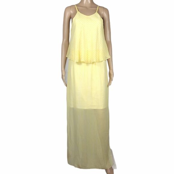 Gianni Bini Yellow And White Striped Maxi Dress - Picture 2 of 13